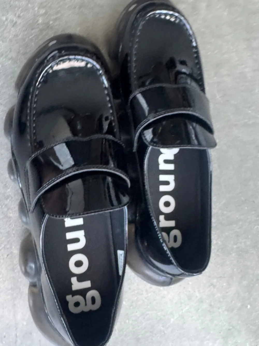 Grounds Jewelry Loafer, Black Patent Bubble Sole, Size US 12
